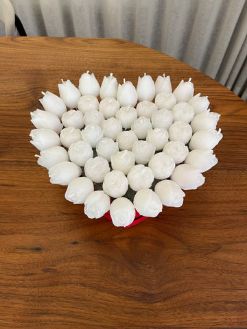 Vit hjärta i velvet box