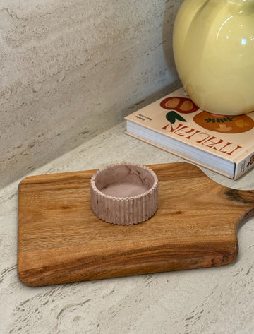 Liten randig skål-rosa