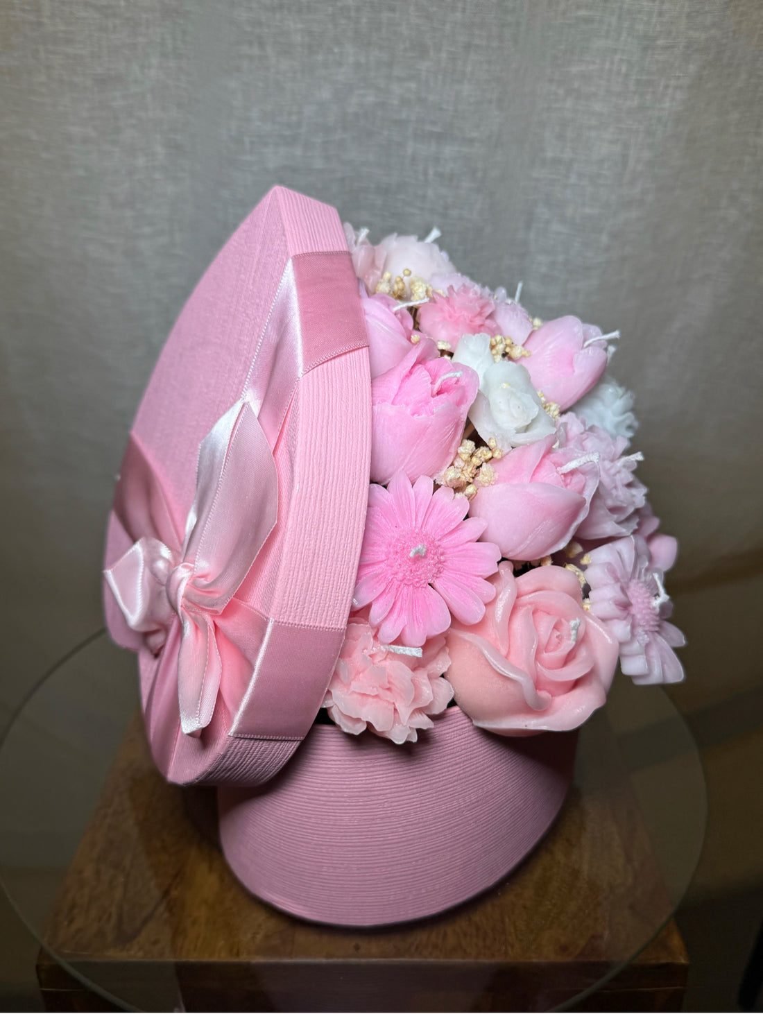 Alla hjärtans dag rosa med lock stor