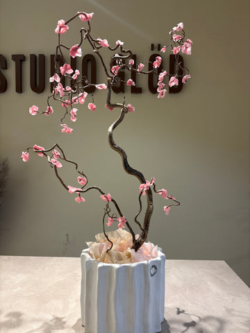 Vaxkörsbärsträd en gran