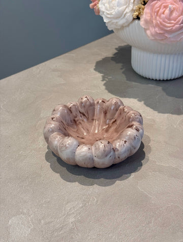 Dekorativ skål brun/rosa