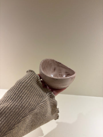 Liten dekorativ skål brun/rosa