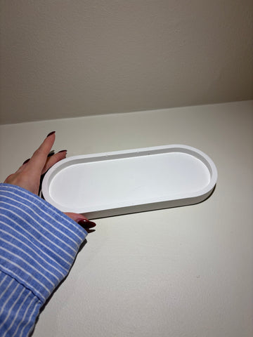 Oval bricka vit stor